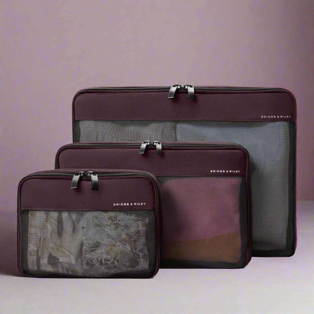 Briggs & Riley Expandable Packing Cube Set for Check-In Luggage- X112 Plum