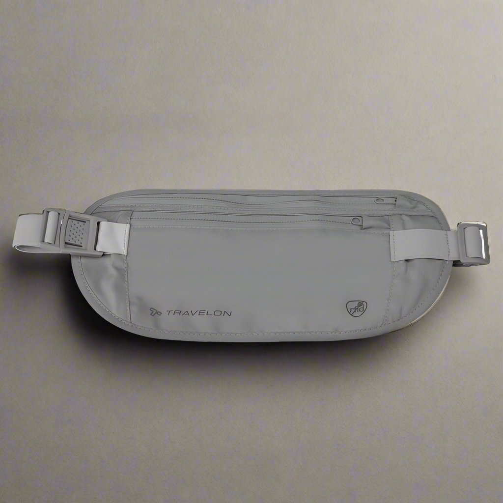 Travelon RFID Blocking Hidden Money Belt Wallet Grey