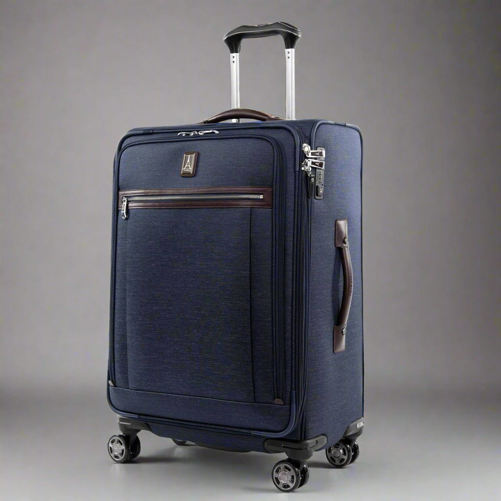 Travelpro Platinum® Elite 25” Medium Checked Softsided Expandable Spinner- 4091865 True Navy