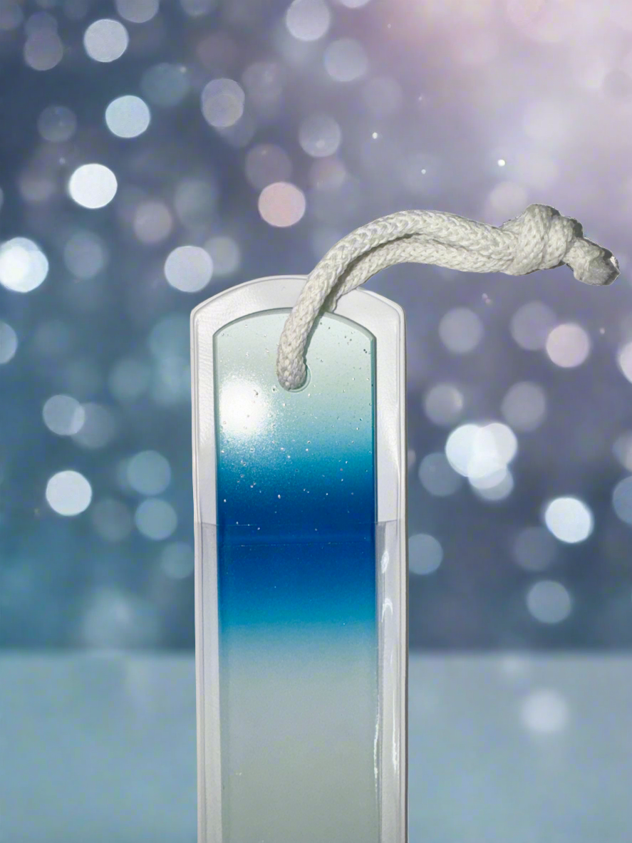 Czech Crystal Spa Bar Nail File with Rope Glitter- White Blue