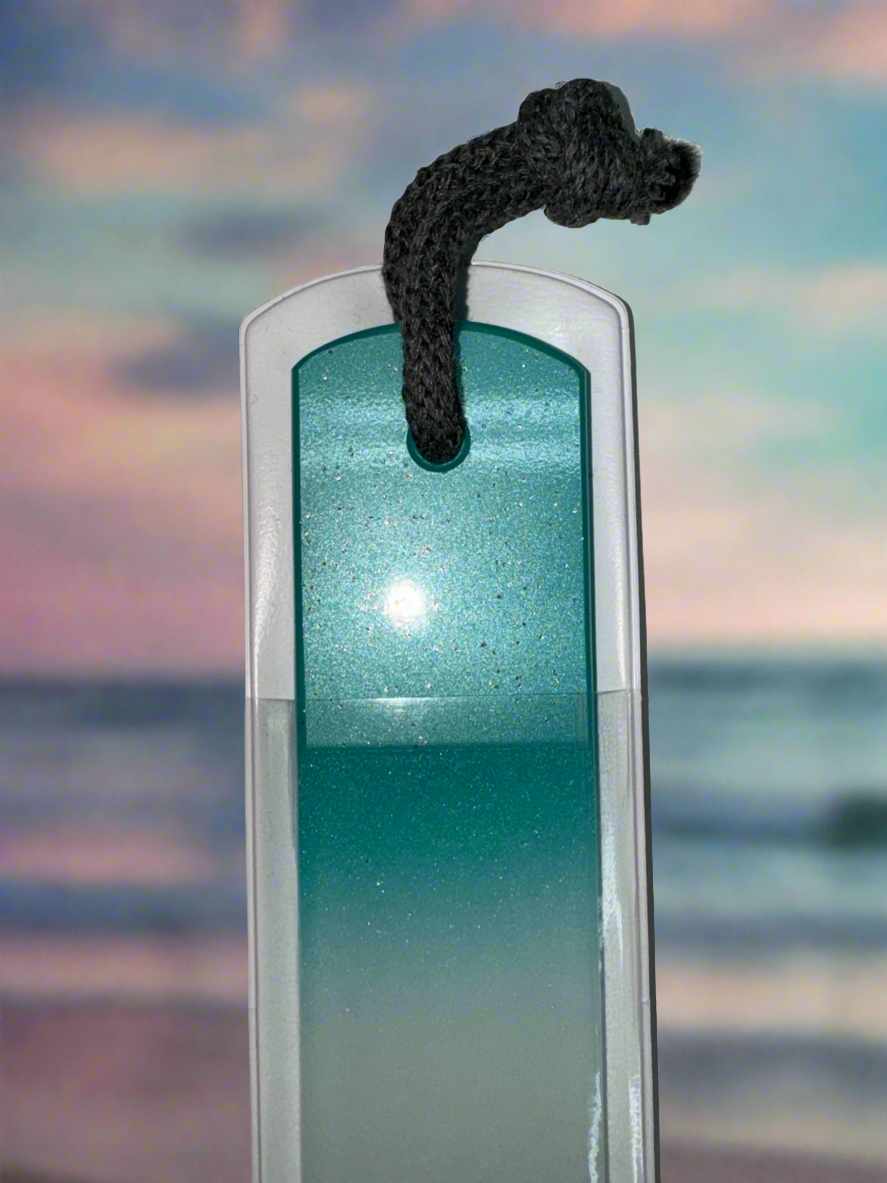 Czech Crystal Spa Bar Nail File with Rope Glitter Aqua