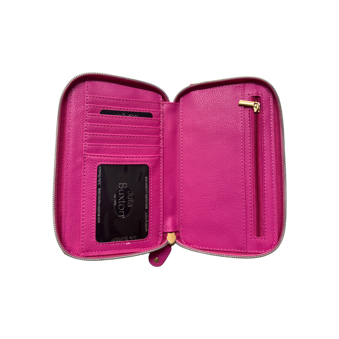 Julia Buxton Vegan Faux Leather RFID Everywhere Crossbody Cellphone Wallet Bag
