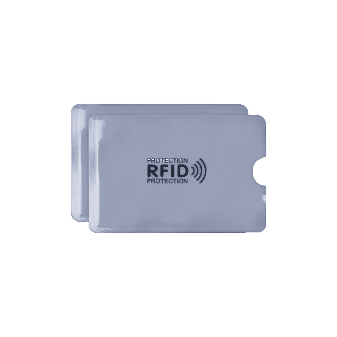 2-Pack RFID Blocking Credit Card Sleeves Silver