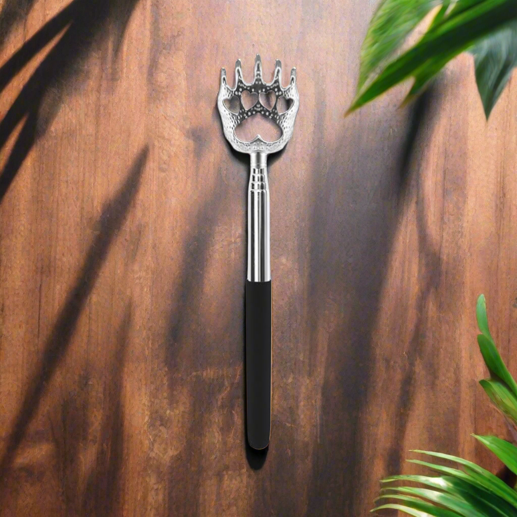 Plazuria Portable Telescopic Bear Claw Back Scratcher Black