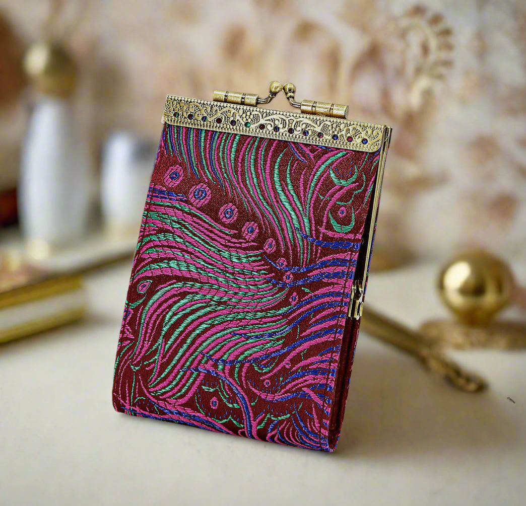 Cathayana RFID Accordian Card Wallet Peacock- Purple Blue