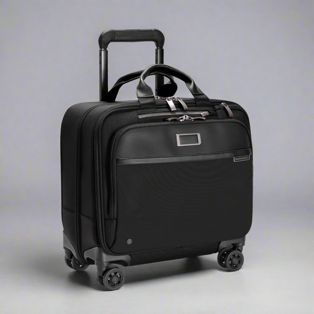 Briggs & Riley @WORK Medium Spinner RFID Zippered Briefcase Spinner (Free Monogram)- KR520SP Black