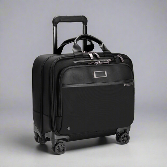 Briggs & Riley @WORK Medium Spinner RFID Zippered Briefcase Spinner (Free Monogram)- KR520SP Black
