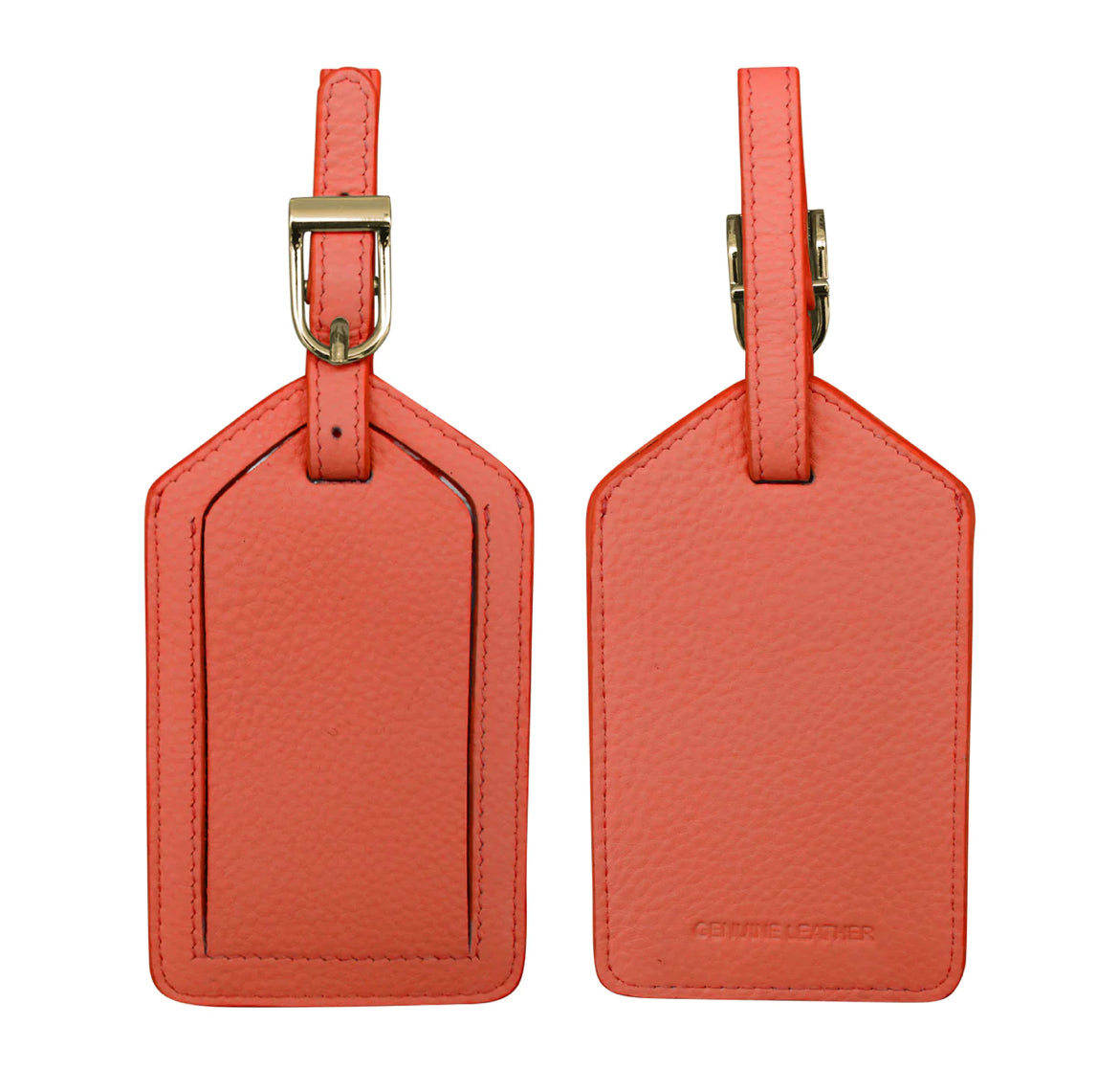ili New York - Leather Luggage Tag- 6422 Coral