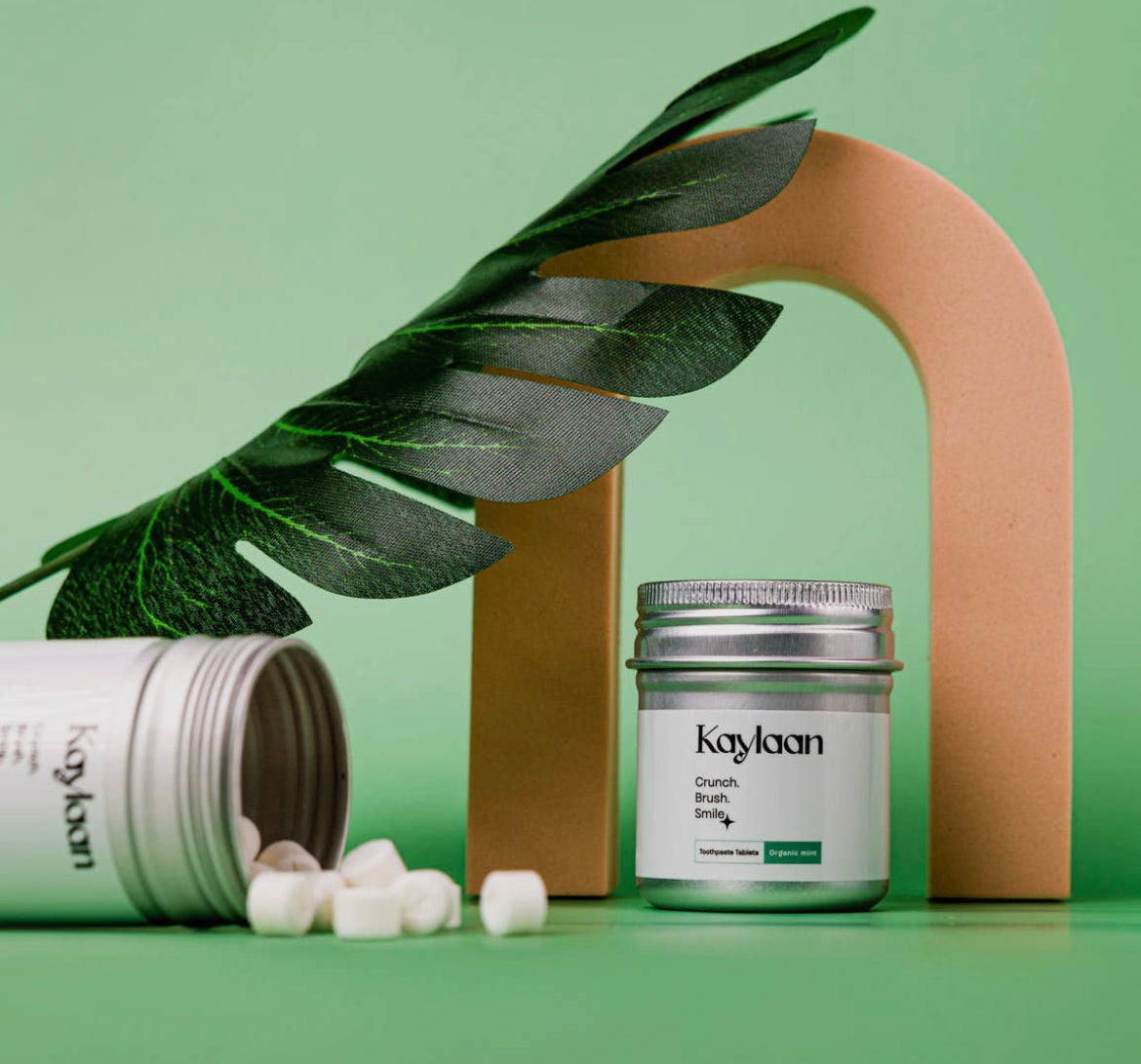 Kaylaan - 90 Toothpaste Tablets - Mint with Fluoride (TSA 3-1-1 compatible)