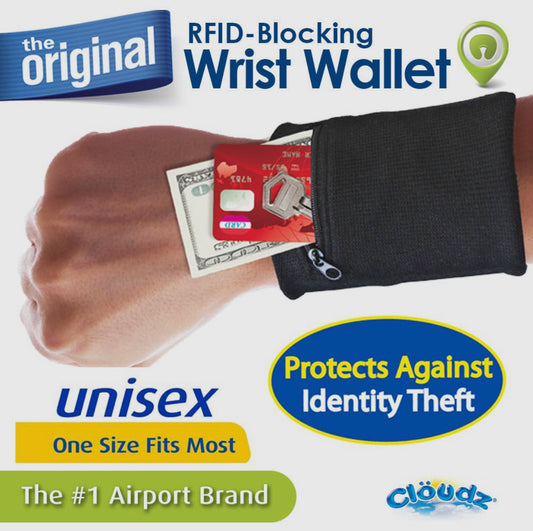 Cloudz RFID-Blocking Wrist Wallet Black