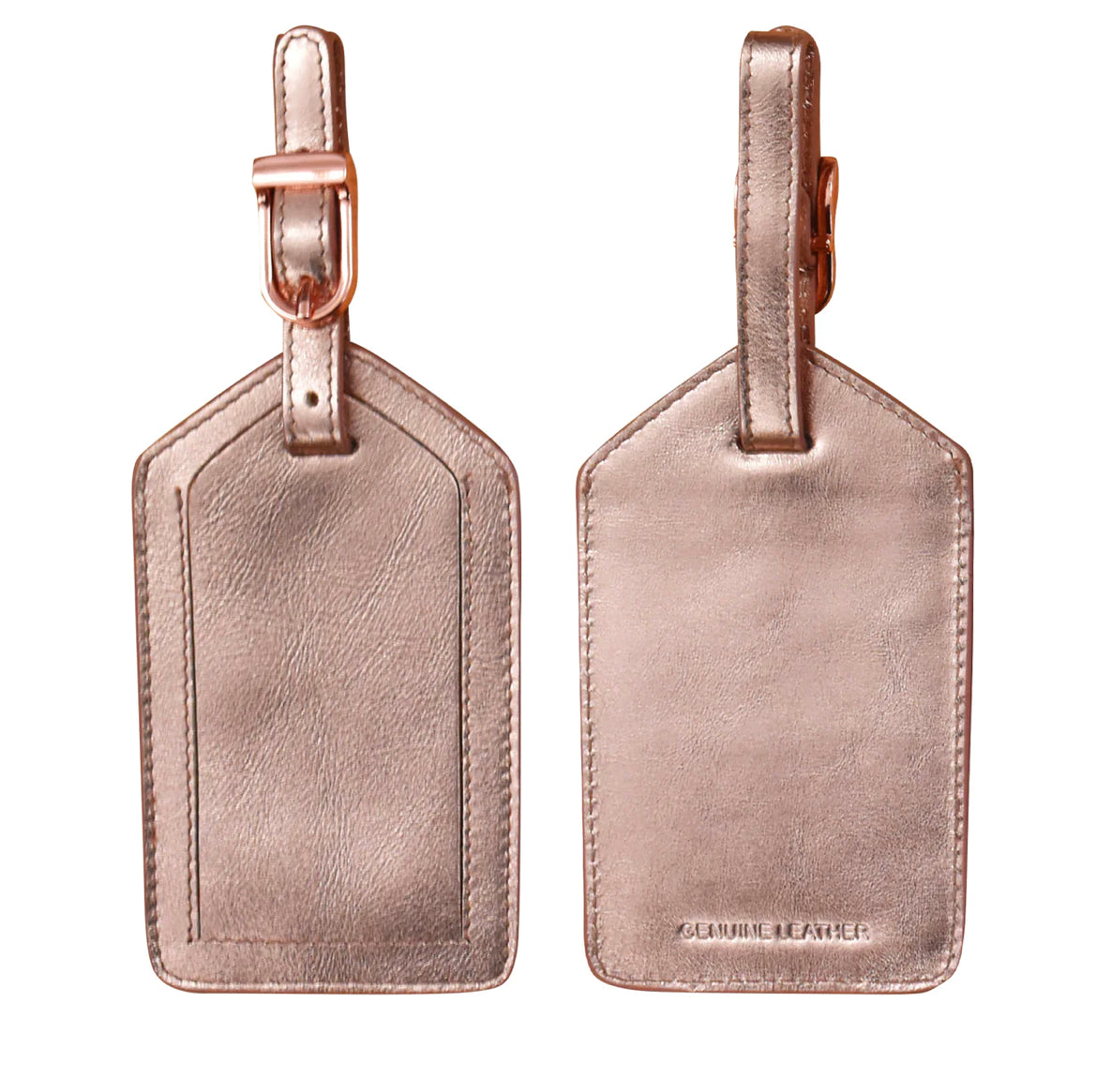 ili New York - Leather Luggage Tag- 6422 Rose Gold