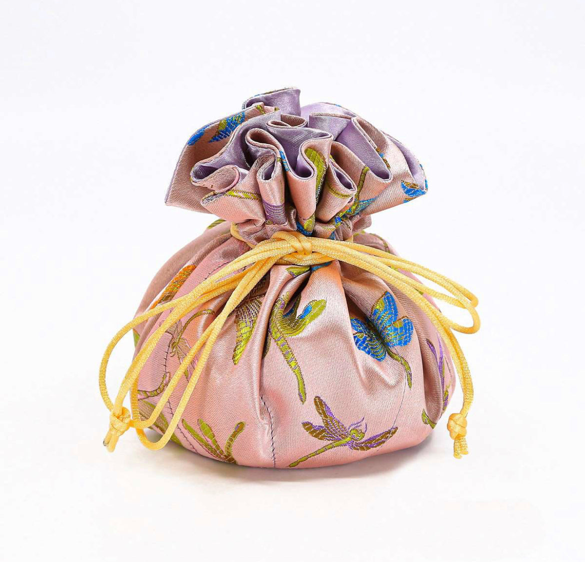 Cathayana Jewelry Pouch Butterfly & Dragonfly- Light Pink