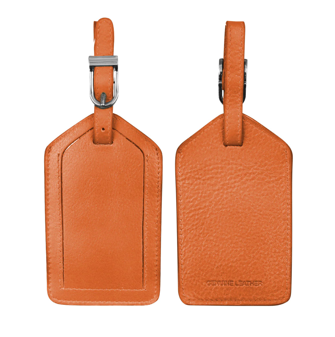ili New York - Leather Luggage Tag- 6422 Papaya
