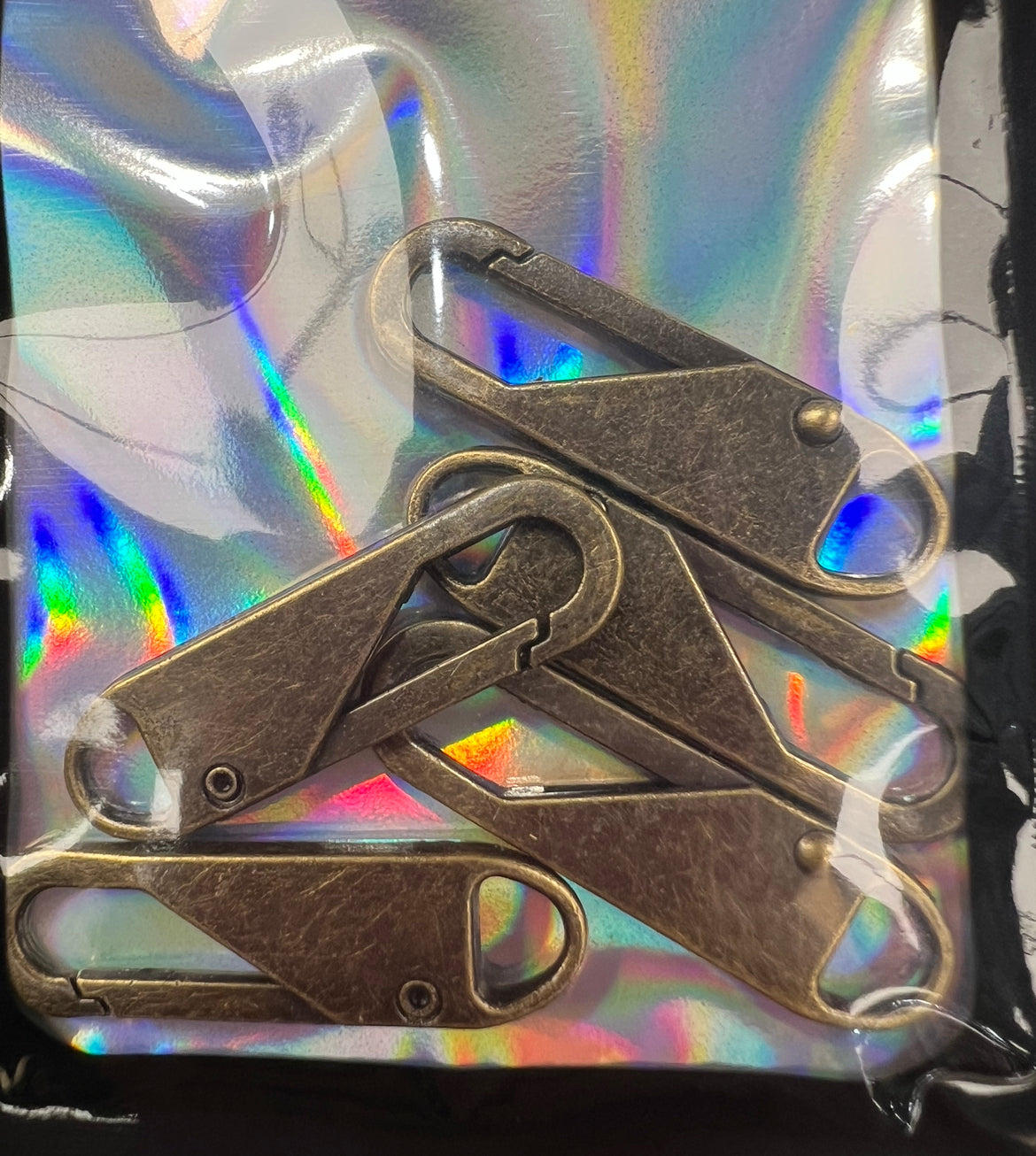 Set of 5 Zipper Pulls Ancient Bronze