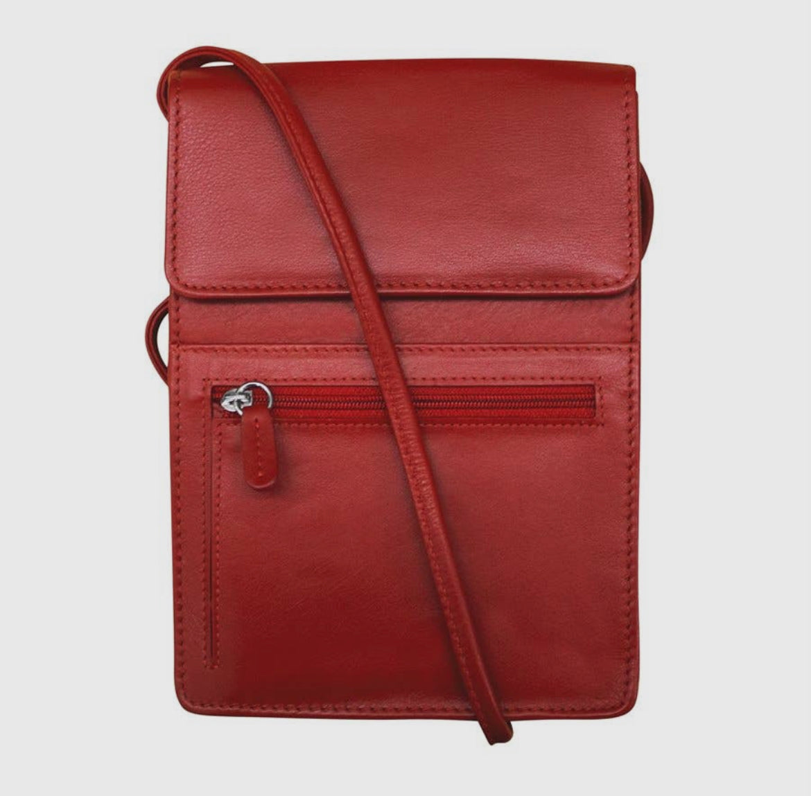 ili New York - RFID blocking Leather Organizer on a String - Large- 6824 Red