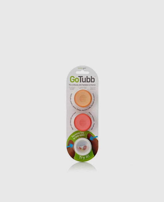 Humangear GoTubb 3-Pack Toiletry Containers (MEDIUM) Clear Orange Red