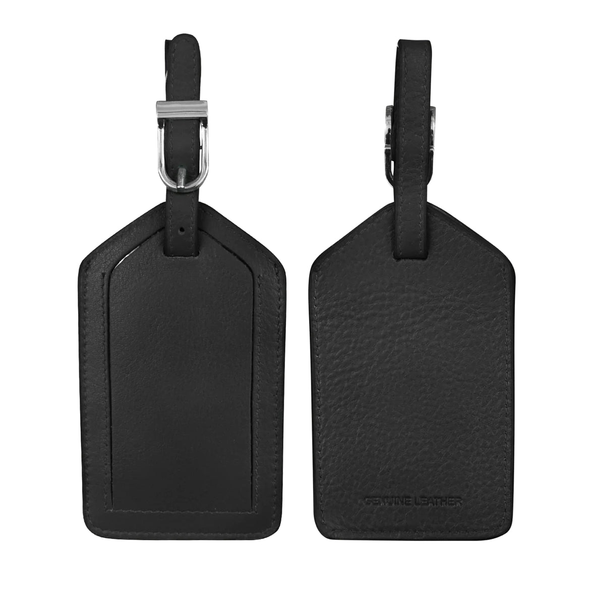 ili New York - Leather Luggage Tag- 6422 Black