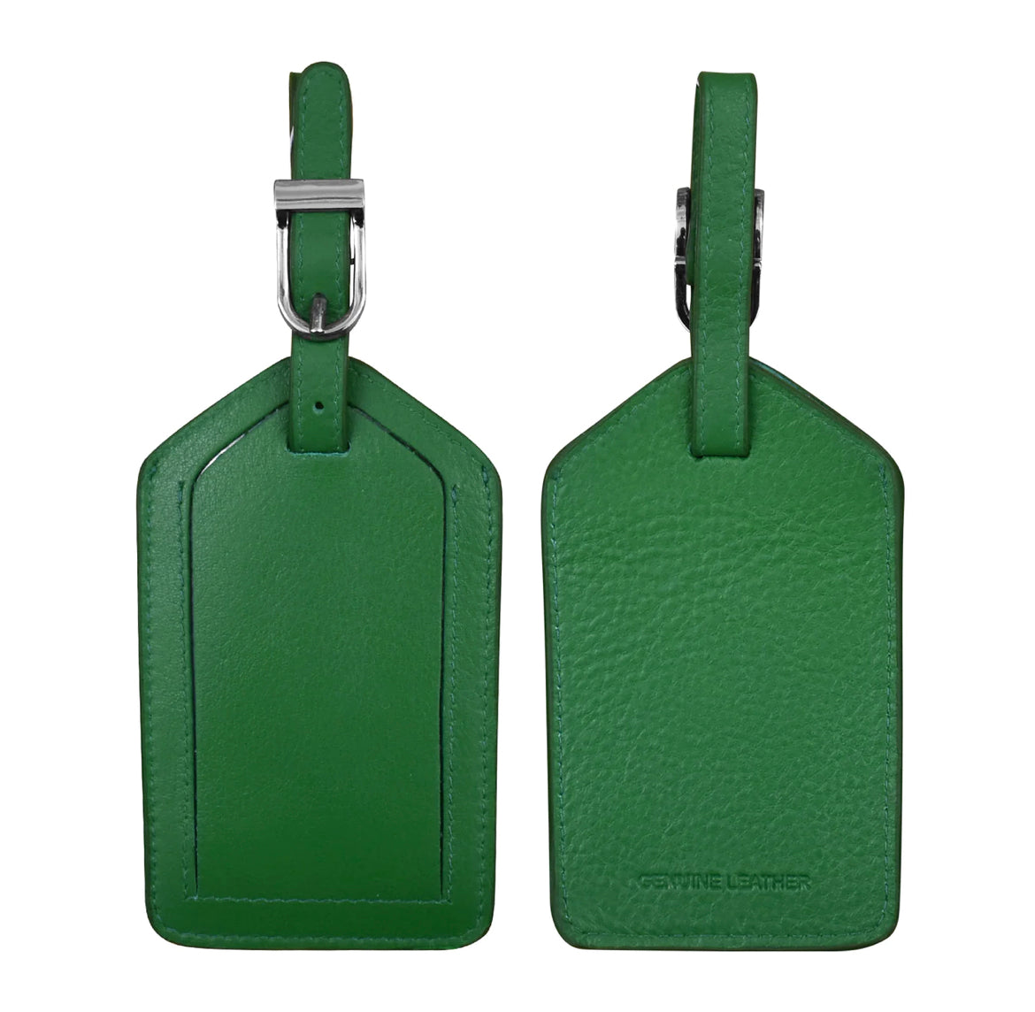 ili New York - Leather Luggage Tag- 6422 Emerald