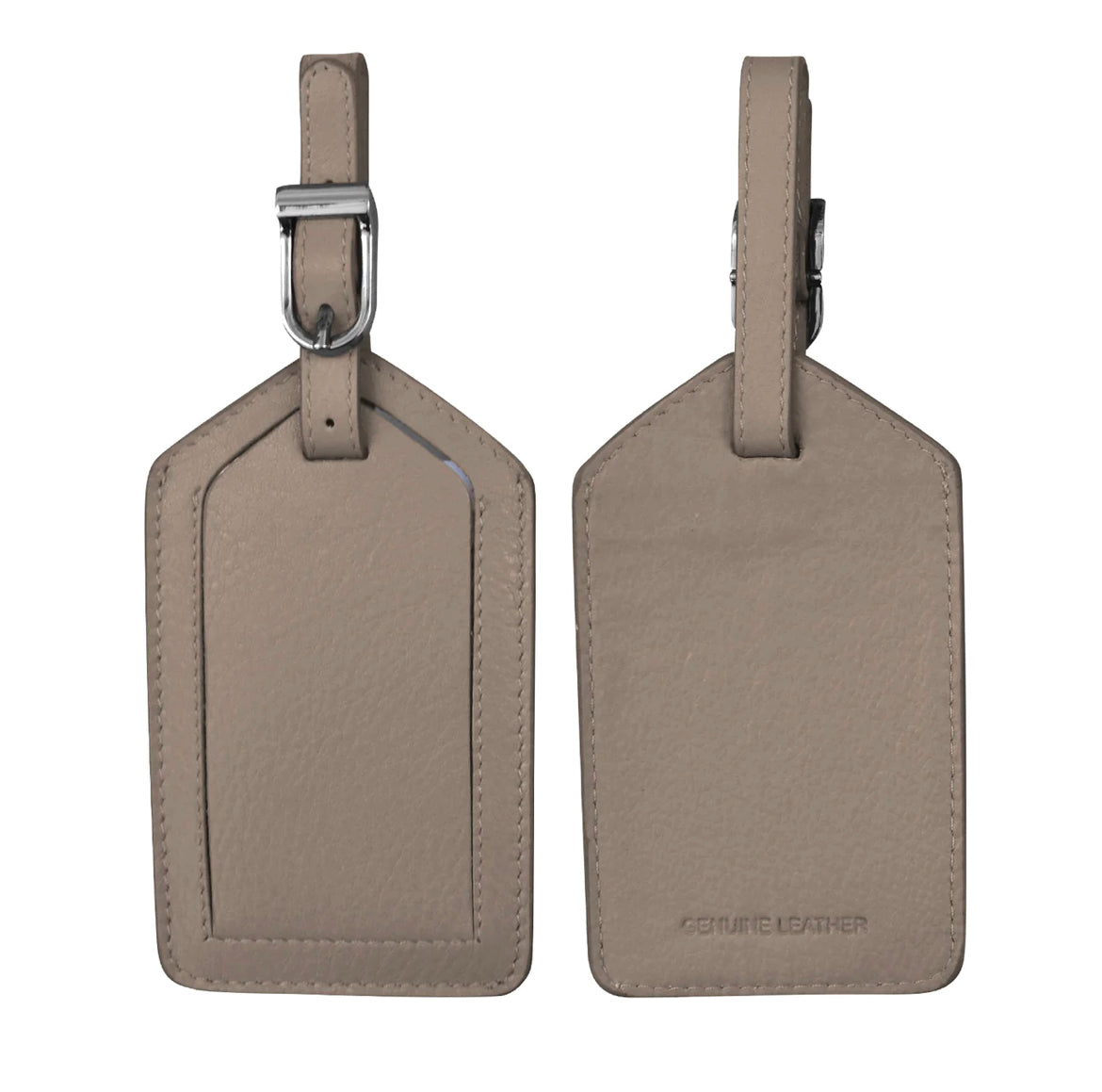 ili New York - Leather Luggage Tag- 6422 Taupe