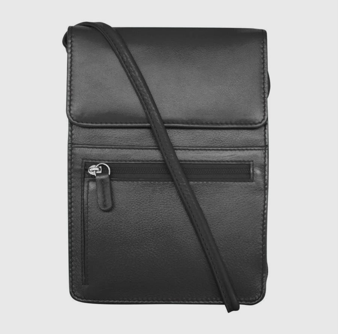 ili New York - RFID blocking Leather Organizer on a String - Large- 6824 Black