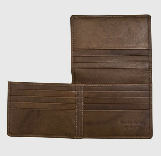ili New York - Leather RFID blocking Men's Wallet with Side-Flip ID- 7725 Toffee