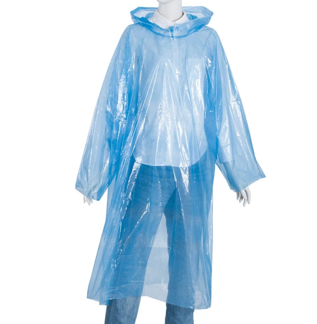 Rain Card Poncho - 1 piece Blue