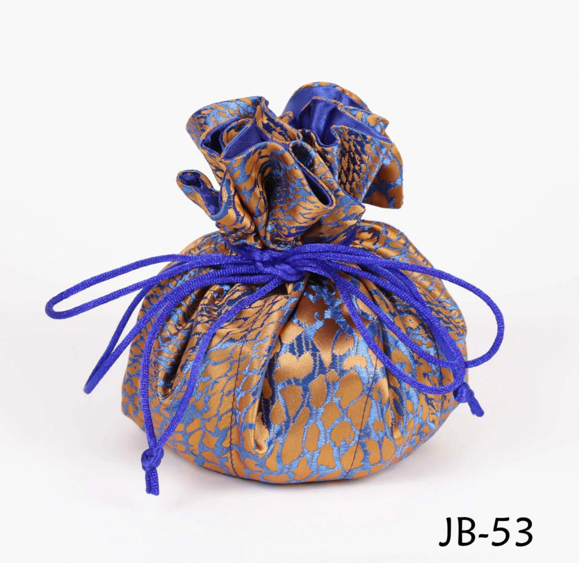 Cathayana Jewelry Pouch Animal Skin- Gold Blue