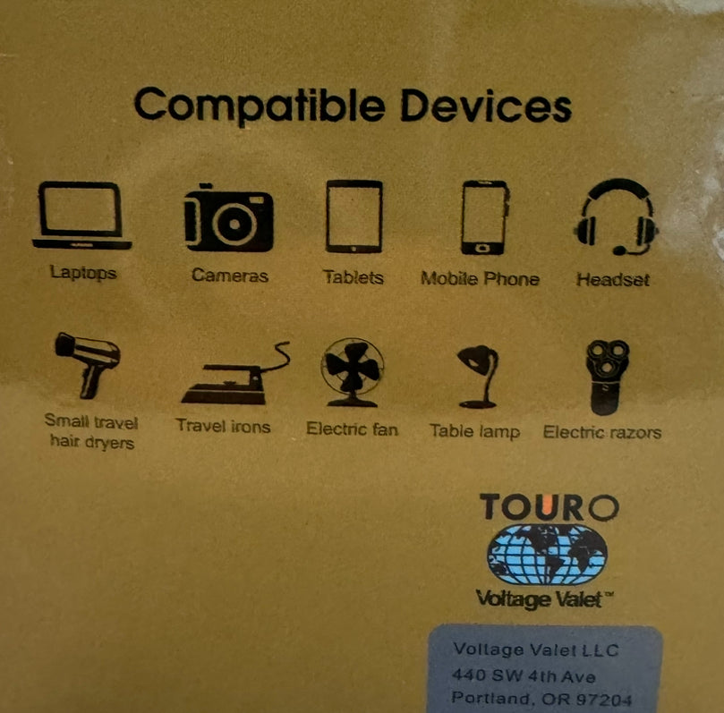 Voltage Valet European Grounded Adapter Plug With 2 USB-A 3 USB-C