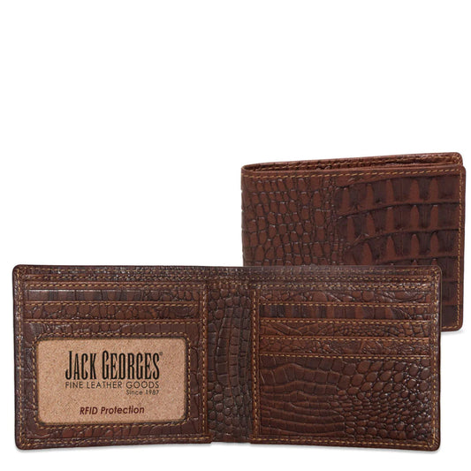 Jack Georges Hornback Croco Bifold Wallet - HB301