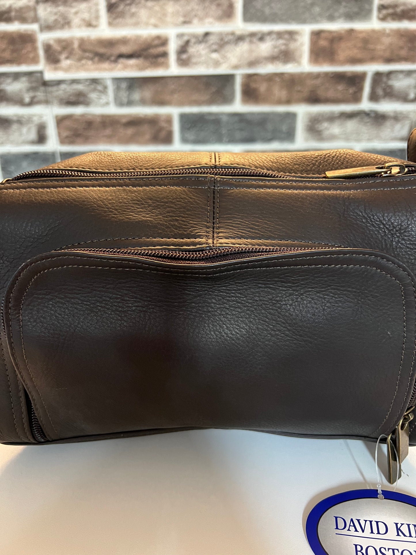 David King & Co. 417 Leather Wide Opening Toiletry/Shave Bag