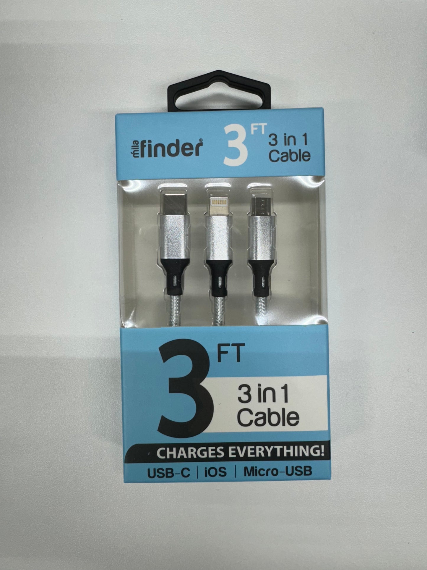 Mila Foot 3-in-1 Usb Multi-Charging Cable Silver