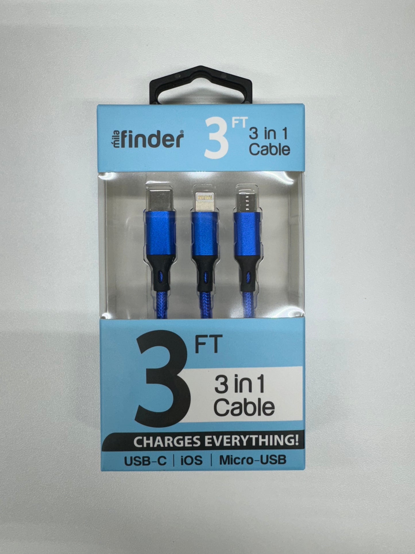Mila Foot 3-in-1 Usb Multi-Charging Cable Blue
