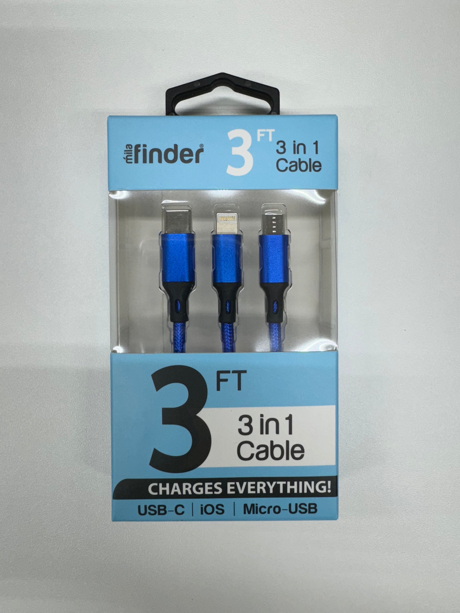 Mila Foot 3-in-1 Usb Multi-Charging Cable Blue