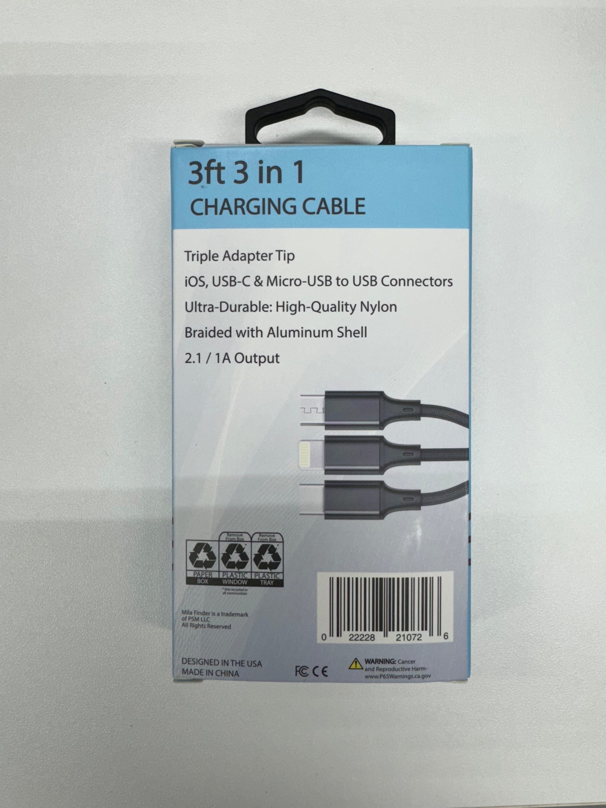 Mila Foot 3-in-1 Usb Multi-Charging Cable