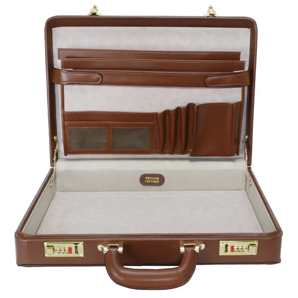 McKlein- LAWSON 3.5” Leather Attaché Briefcase