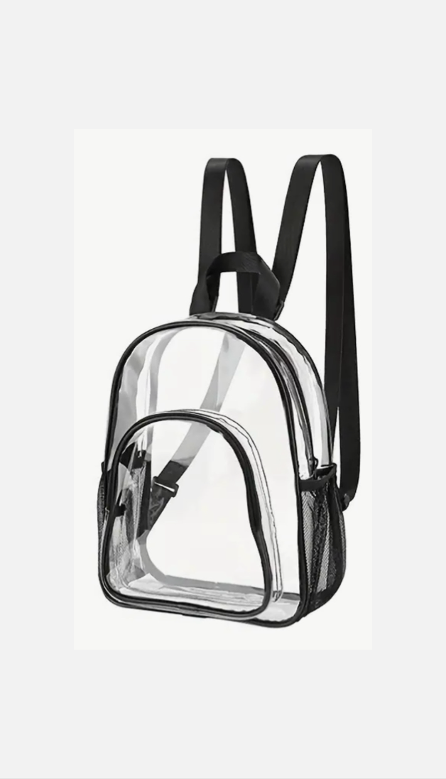 Medium Transparent/Clear Backpack Clear BLACK