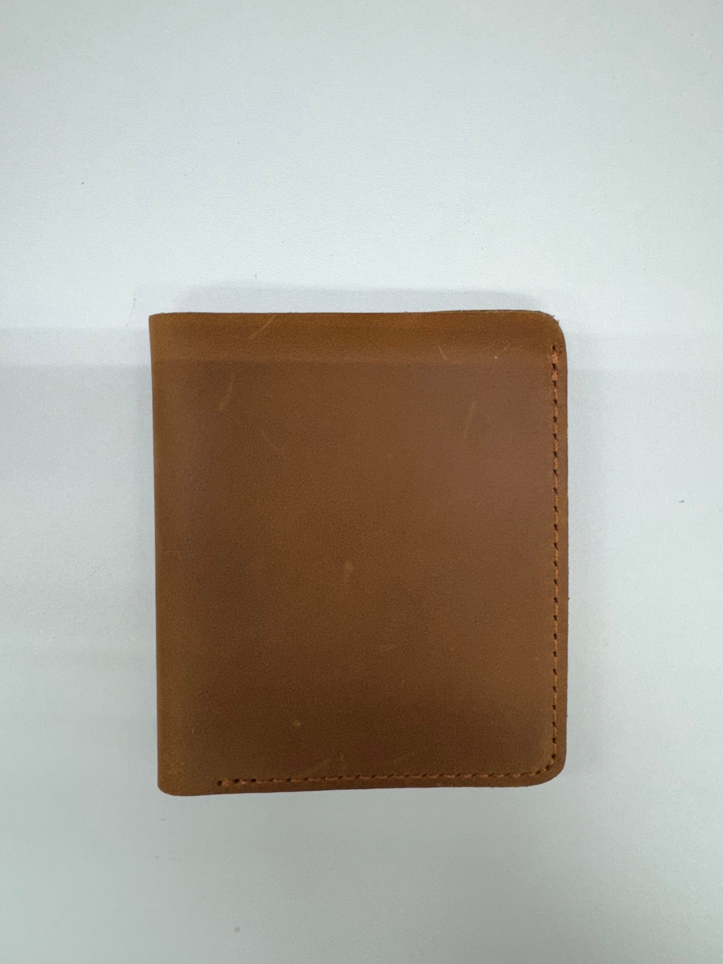 American Leather Goods- Genuine Leather Customizable Bifold Wallet Tan
