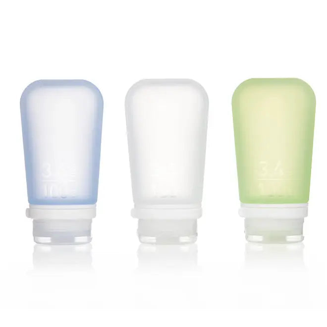 Humangear - 3.4 oz GoToob+ 3-Pack Silicone 3-1-1 Toiletry Bottles (LARGE)