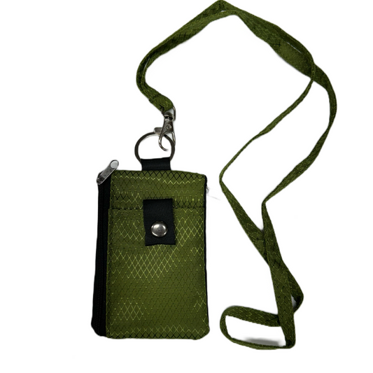 Small 4x3 RFID Card & ID Zippered Wallet Lanyard