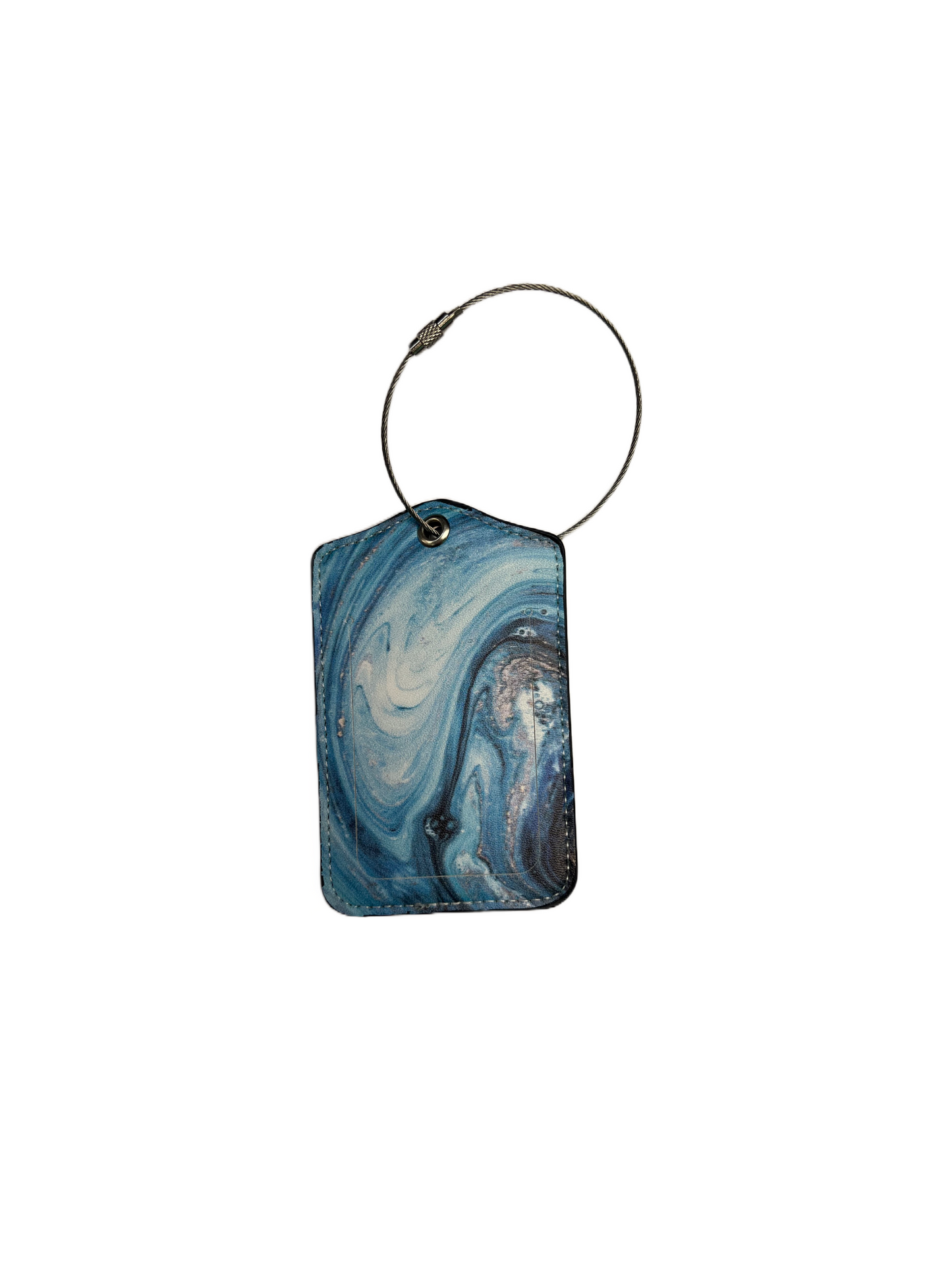 Luggage Tag - Marble Collection Blue Swirl