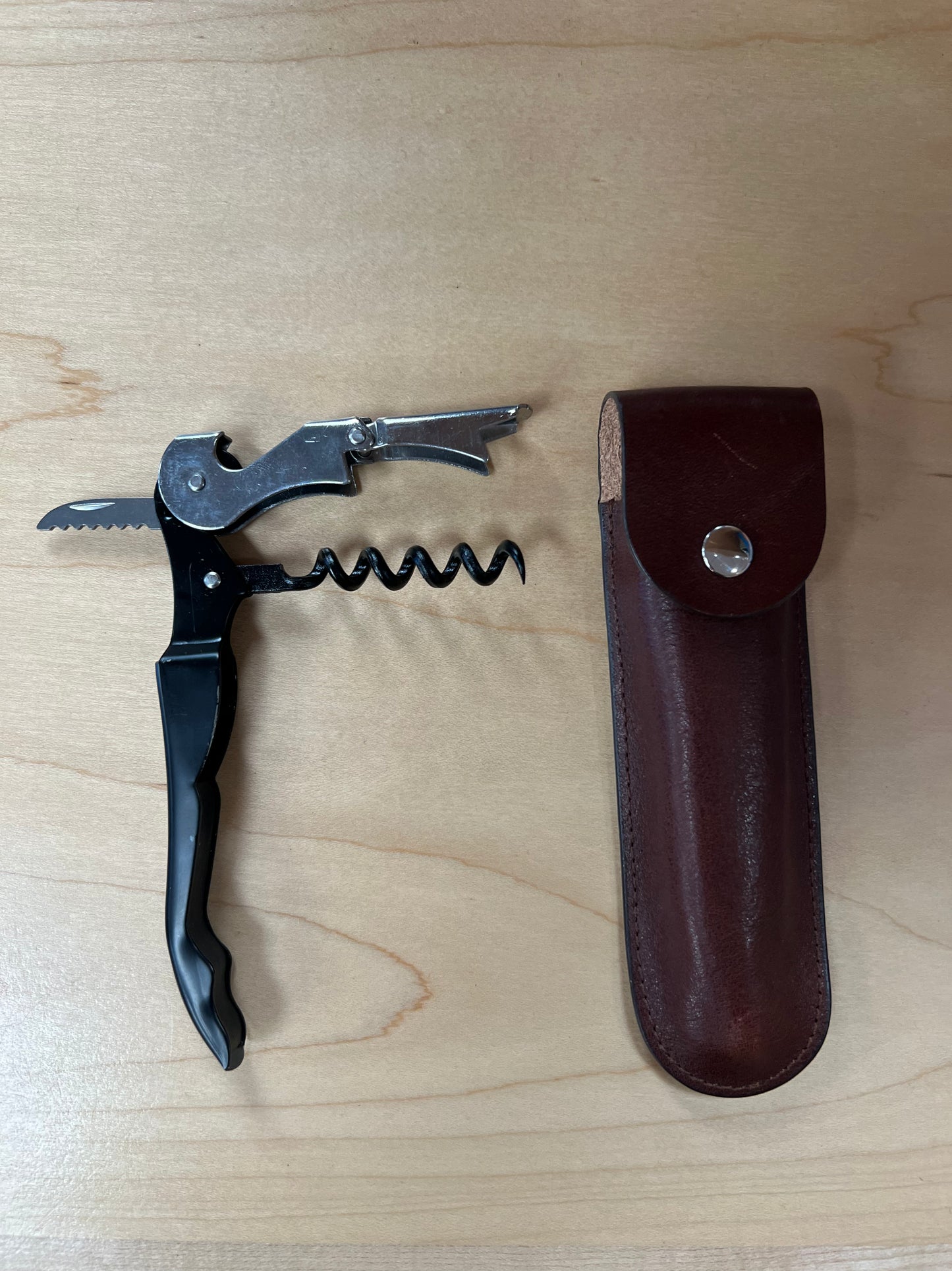 Bosca VACHETTA Corkscrew & Leather Sheath