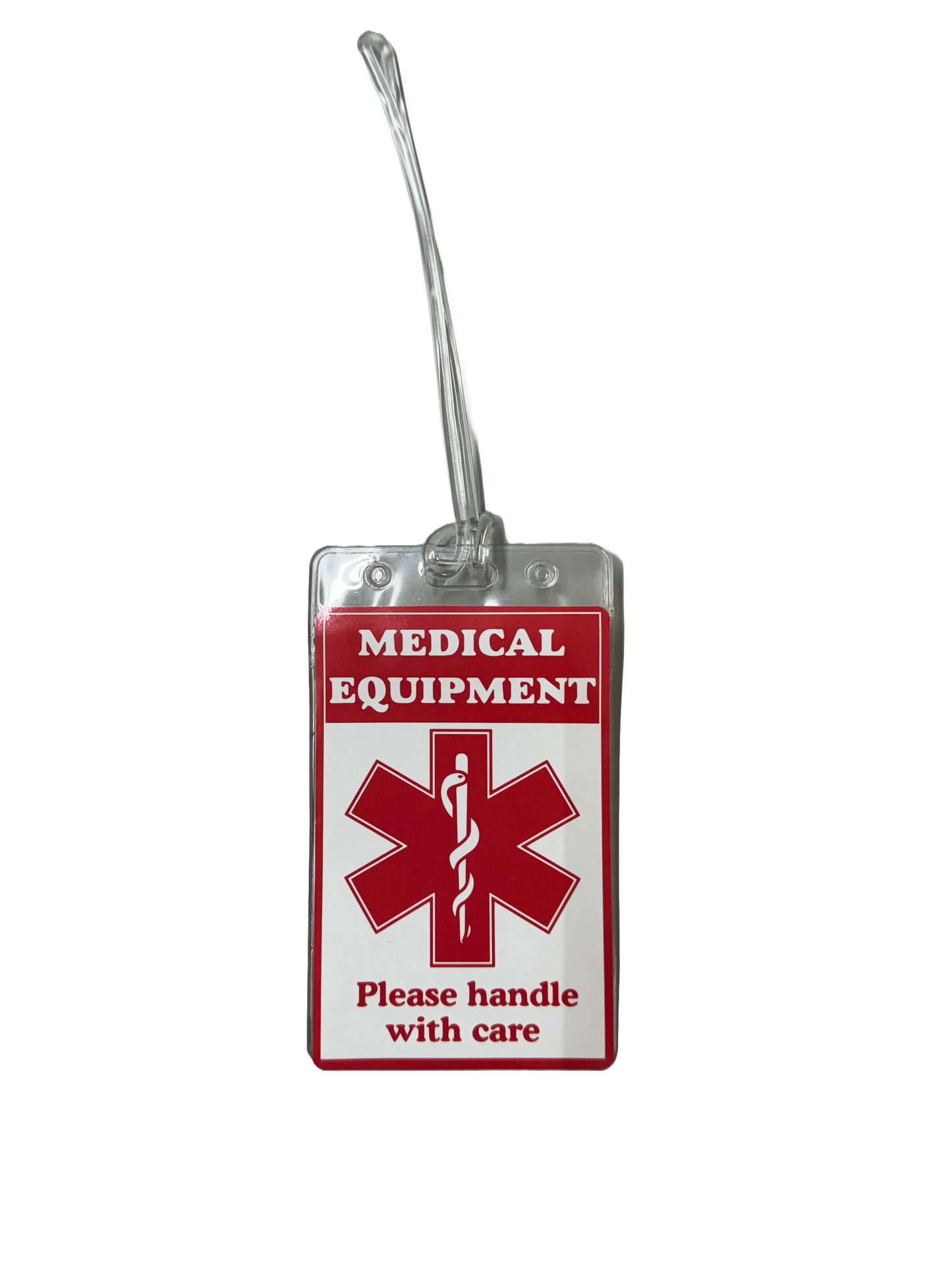 Medical Equipment Luggage Tag Red