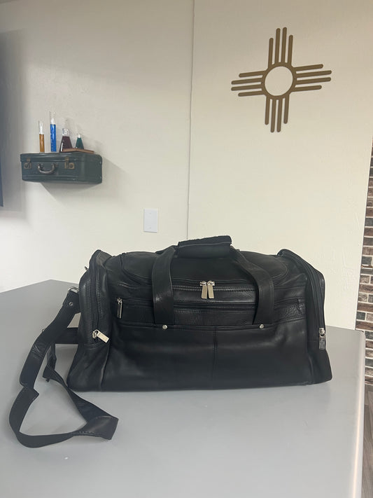 David King- 20” CLASSIC Leather DUFFLE (SKU 301) Black