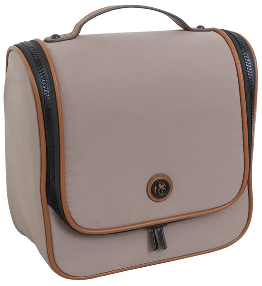 Joan & David High Density Sport Nylon Hanging Toiletry Organizer Bag with 3-1-1 Bag Taupe