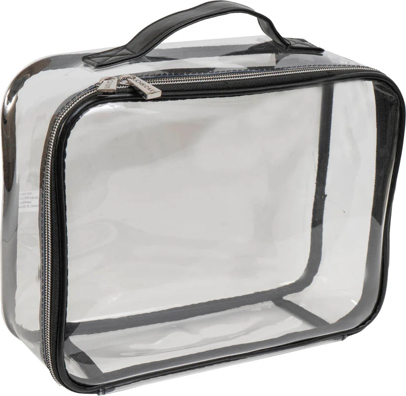 Joan & David Triangle Quilted 4 Piece Clear Cosmetic/Toiletry Bag Set