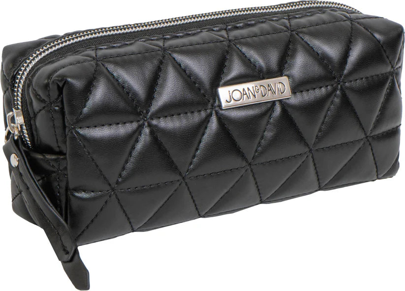 Joan & David Triangle Quilted 4 Piece Clear Cosmetic/Toiletry Bag Set