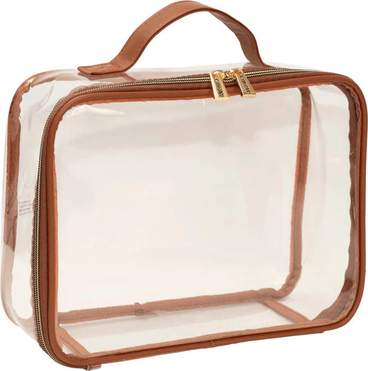 Joan & David Triangle Quilted 4 Piece Clear Cosmetic/Toiletry Bag Set