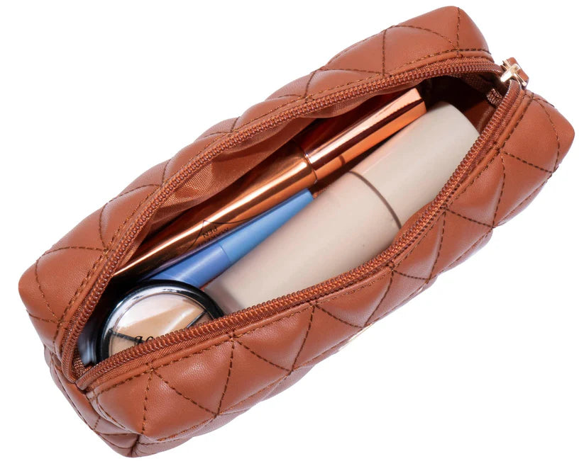 Joan & David Triangle Quilted 4 Piece Clear Cosmetic/Toiletry Bag Set