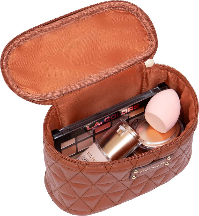 Joan & David Triangle Quilted 4 Piece Clear Cosmetic/Toiletry Bag Set