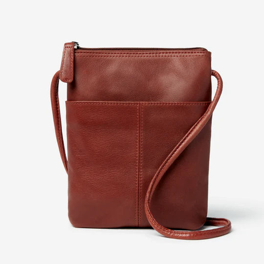 Osgoode Marley Leather Jamie's RFID Travel Crossbody Bag Brandy